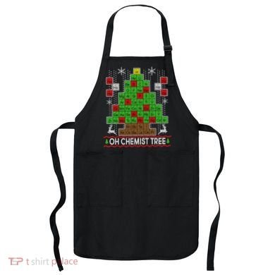 Oh Chemist Tree Ugly Christmas Sweater Apron