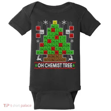 Oh Chemist Tree Ugly Christmas Sweater Baby Bodysuit
