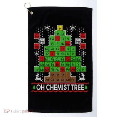 Oh Chemist Tree Ugly Christmas Sweater Golf Towel