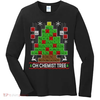 Oh Chemist Tree Ugly Christmas Sweater Women's Long Sleeve Shirt