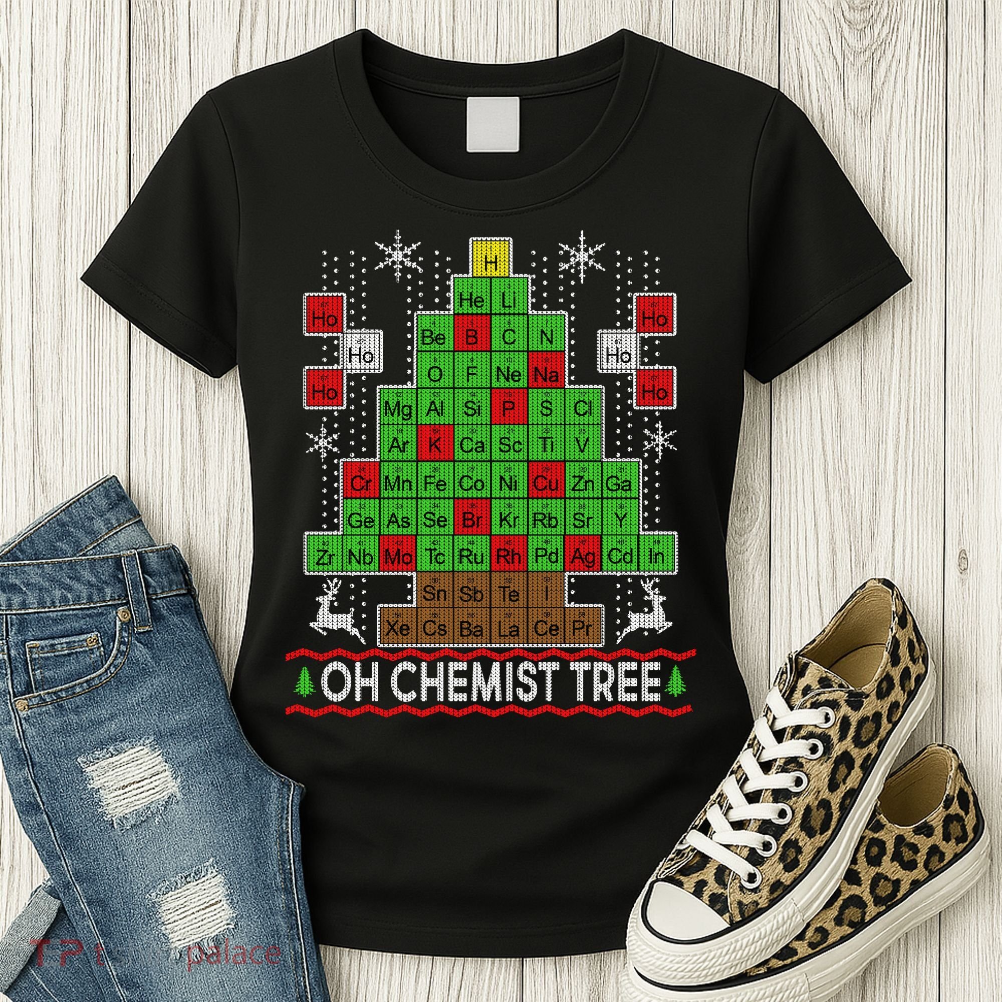 Oh Chemist Tree Ugly Christmas Sweater Women's T-Shirt