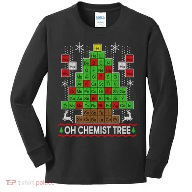 Oh Chemist Tree Ugly Christmas Sweater Kids Long Sleeve Shirt