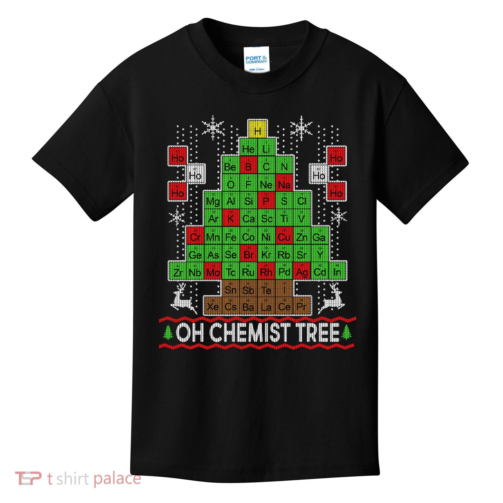 Oh Chemist Tree Ugly Christmas Sweater Kids T-Shirt