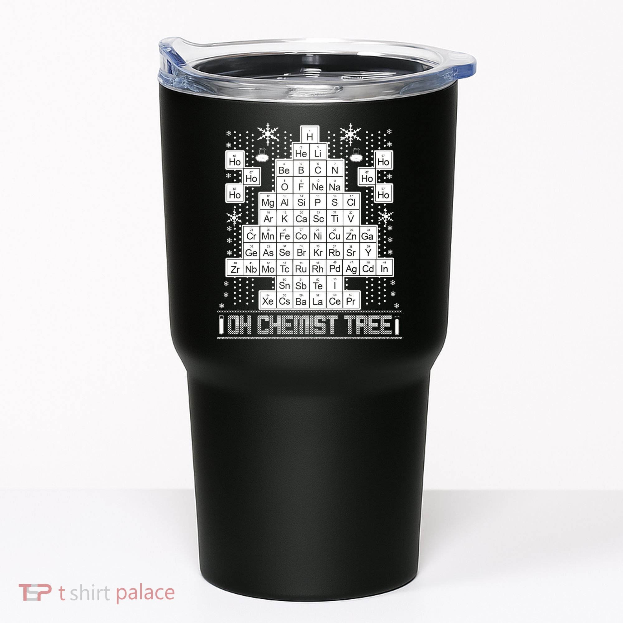 Oh Chemistry Tree Chemist Ugly Christmas Sweater Tumbler