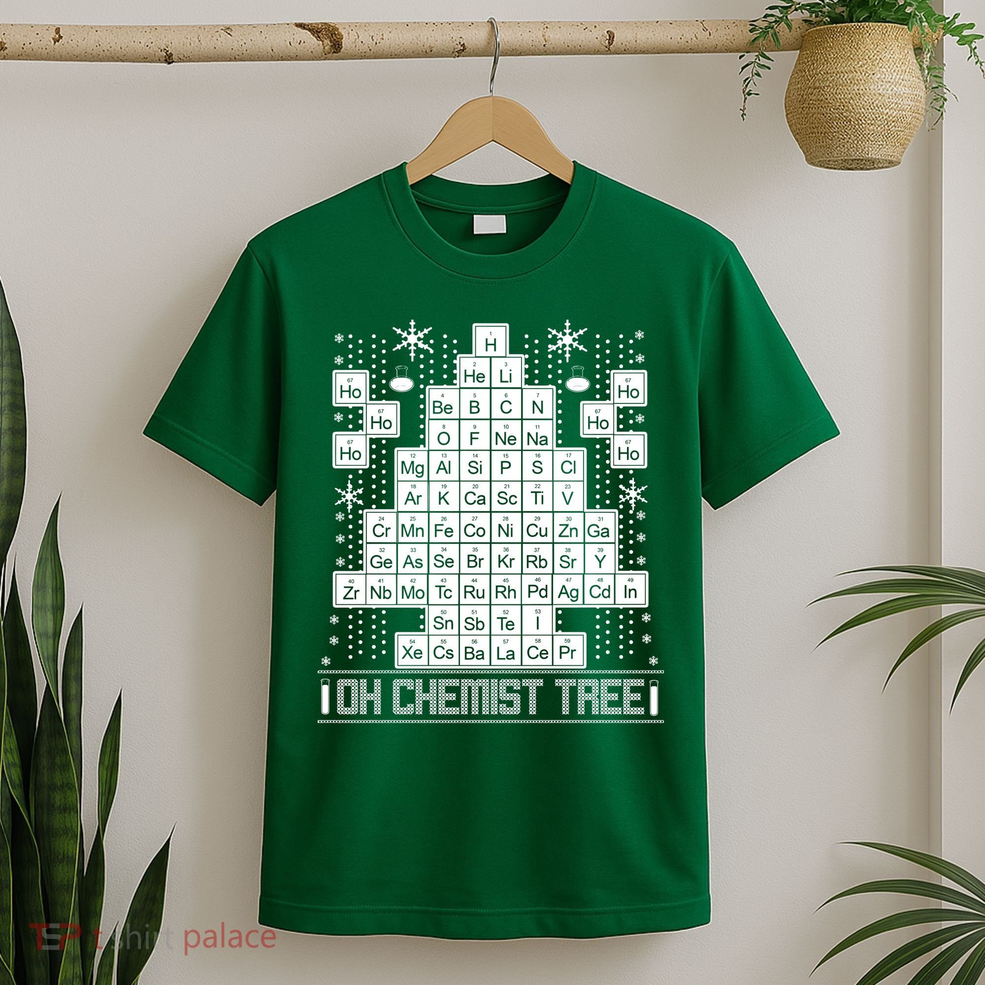 Oh Chemistry Tree Chemist Ugly Christmas Sweater T-Shirt