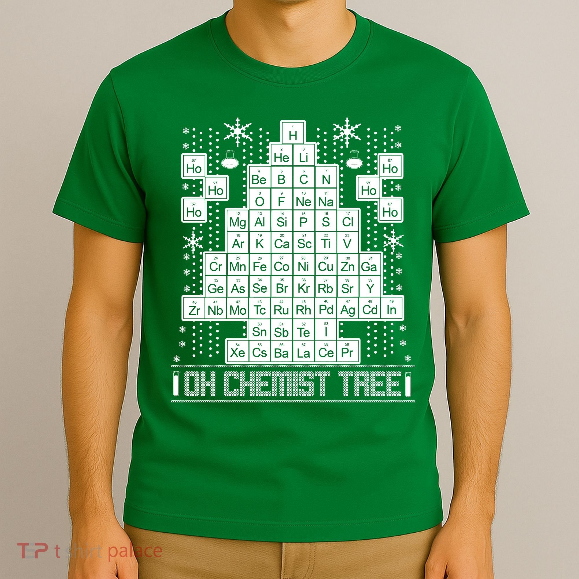 Oh Chemistry Tree Chemist Ugly Christmas Sweater T-Shirt