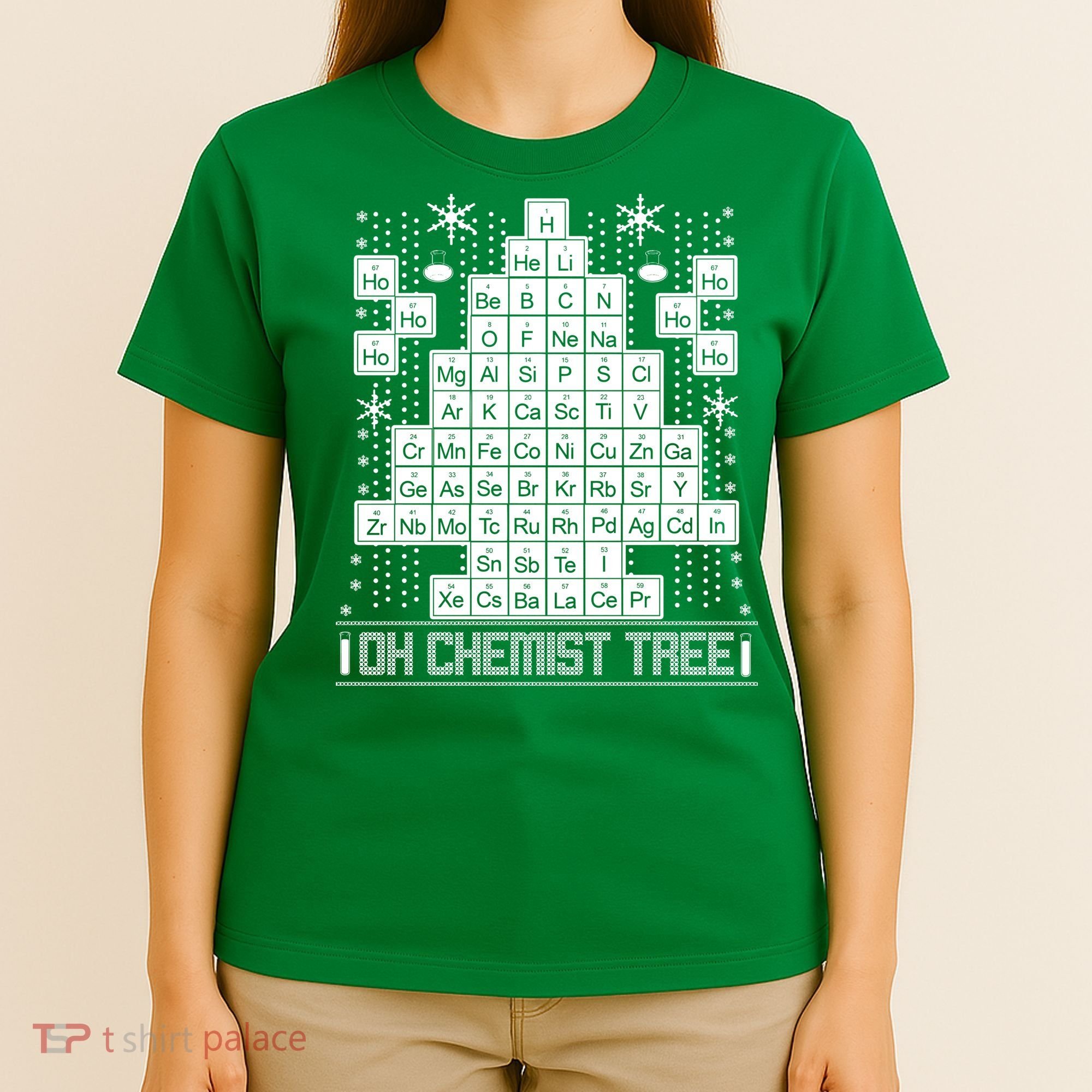 Oh Chemistry Tree Chemist Ugly Christmas Sweater T-Shirt