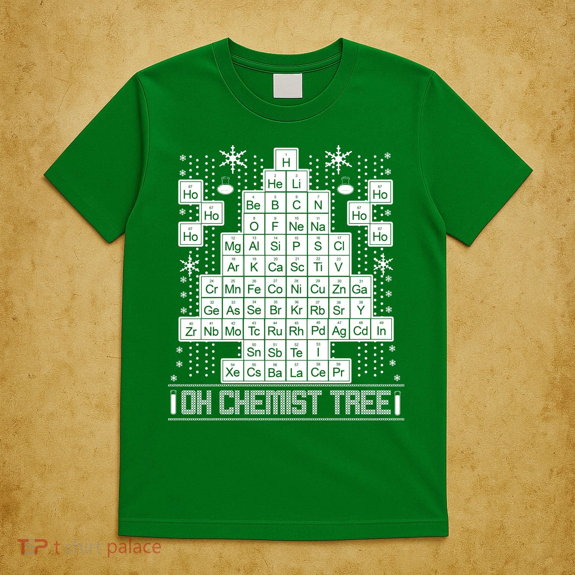 Oh Chemistry Tree Chemist Ugly Christmas Sweater T-Shirt