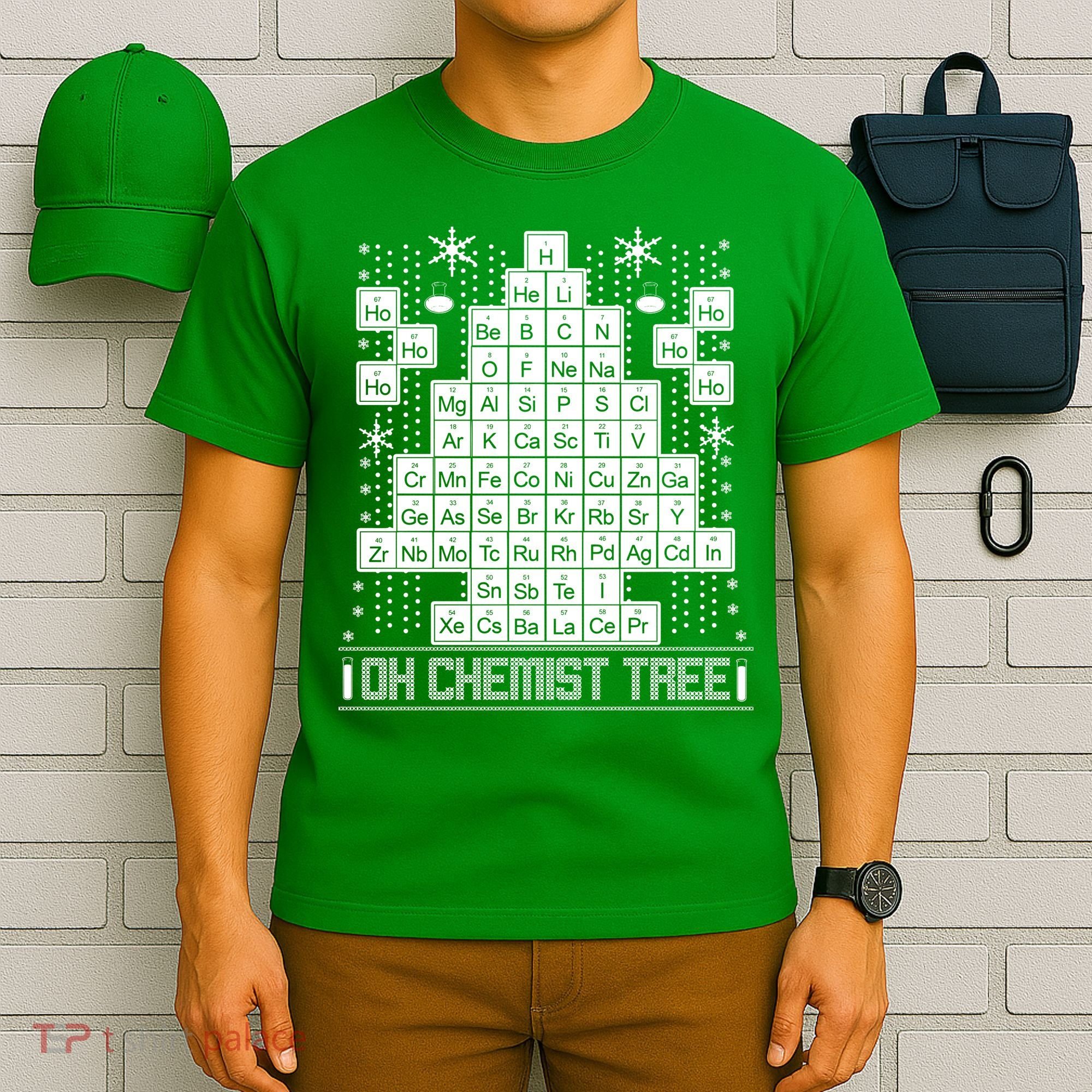 Oh Chemistry Tree Chemist Ugly Christmas Sweater T-Shirt