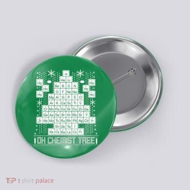 Oh Chemistry Tree Chemist Ugly Christmas Sweater Button