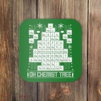 Oh Chemistry Tree Chemist Ugly Christmas Sweater Coaster