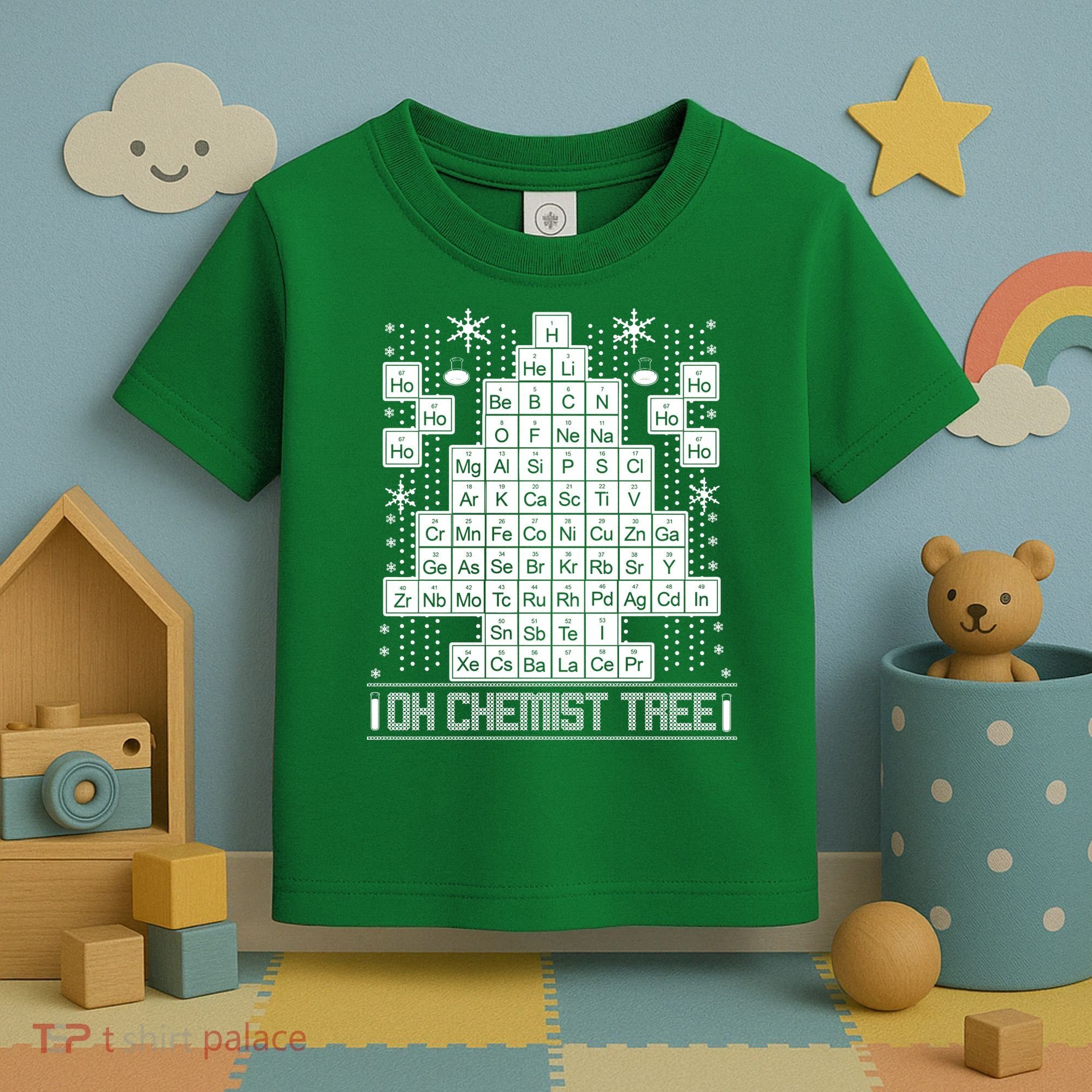 Oh Chemistry Tree Chemist Ugly Christmas Sweater Toddler T-Shirt