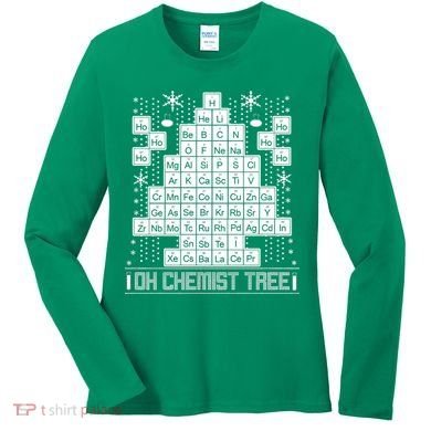 Oh Chemistry Tree Chemist Ugly Christmas Sweater Women's Long Sleeve Shirt