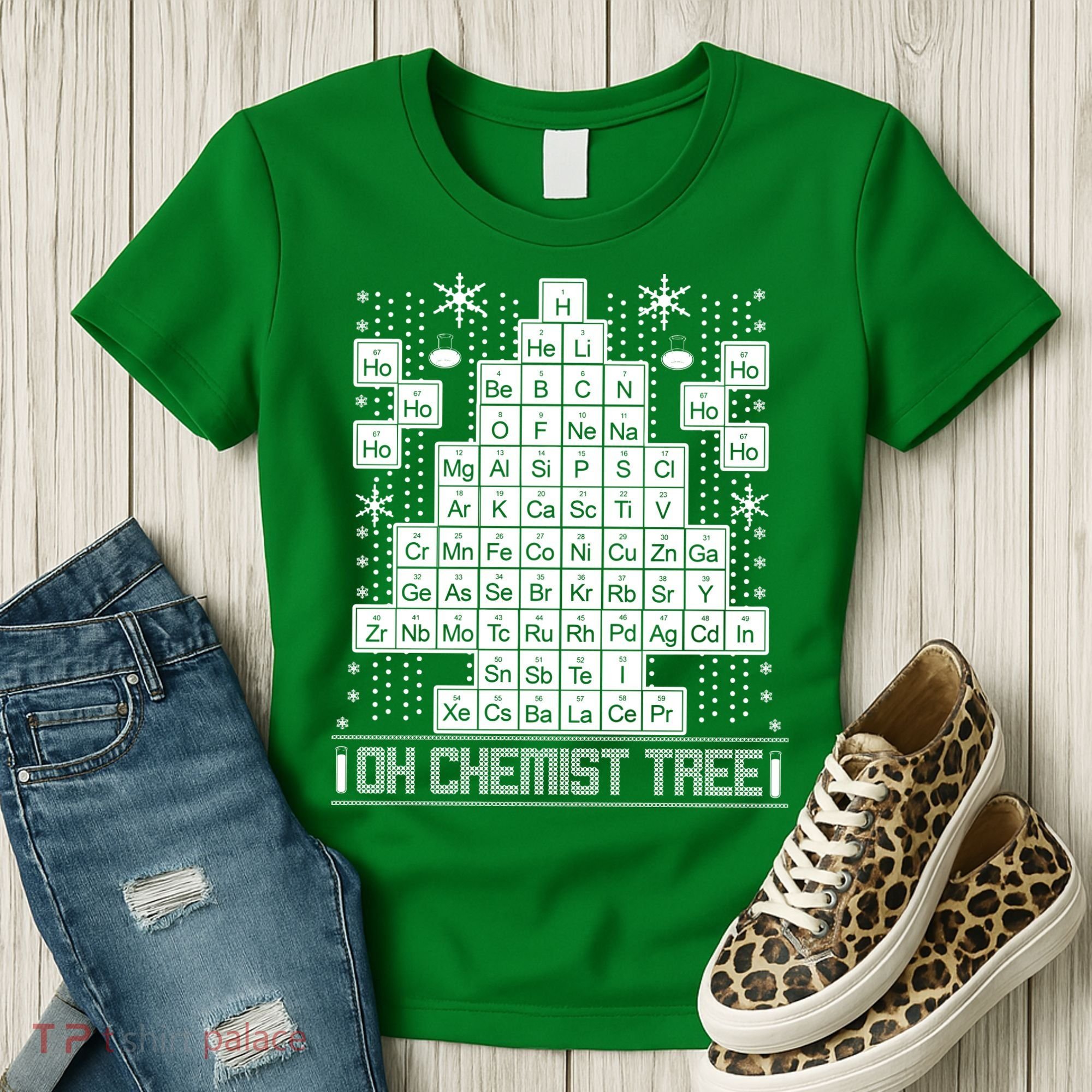 Oh Chemistry Tree Chemist Ugly Christmas Sweater Women's T-Shirt