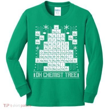 Oh Chemistry Tree Chemist Ugly Christmas Sweater Kids Long Sleeve Shirt