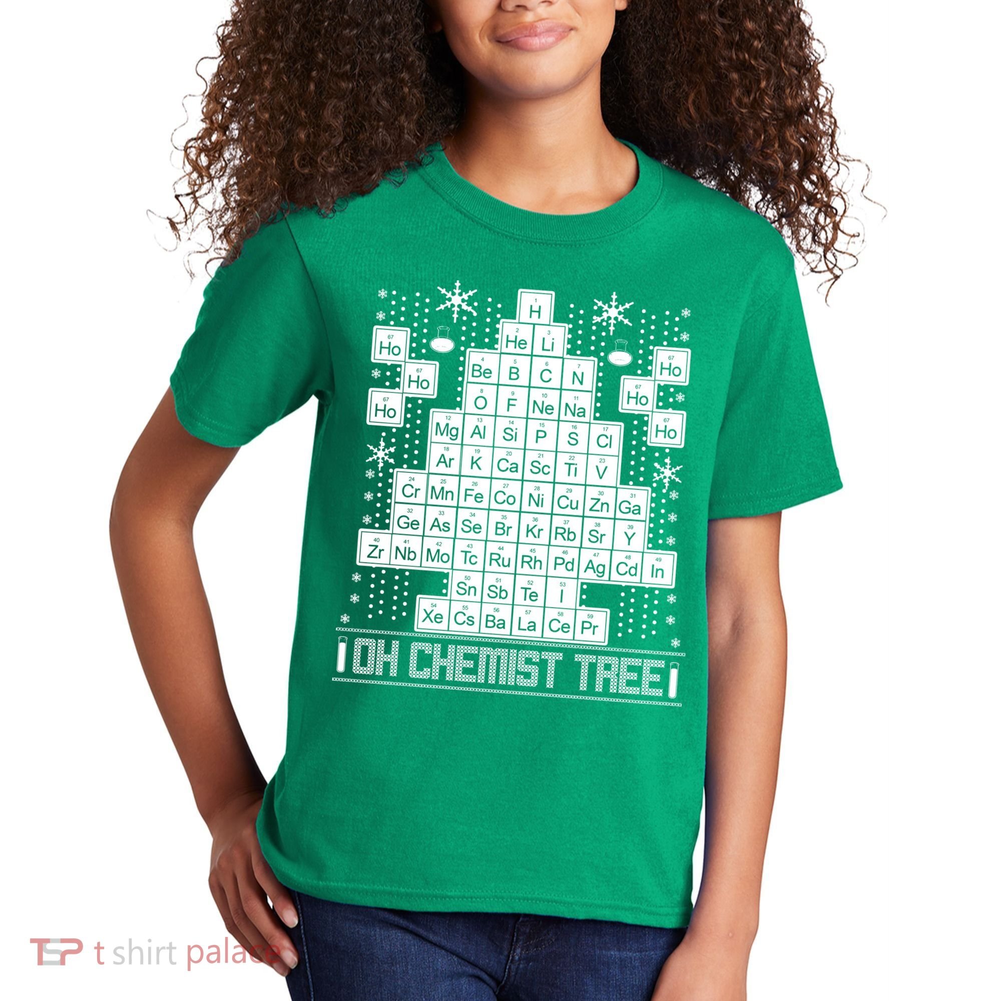 Oh Chemistry Tree Chemist Ugly Christmas Sweater Kids T-Shirt
