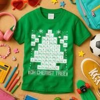 Oh Chemistry Tree Chemist Ugly Christmas Sweater Kids T-Shirt thumb 3