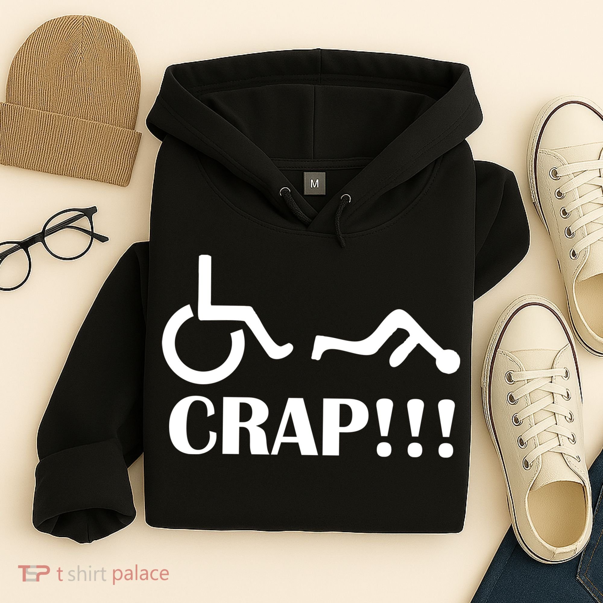 Oh Crap Wheel Chair Fail Hoodie