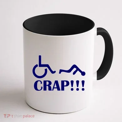 Oh Crap Wheel Chair Fail Coffee Mug back