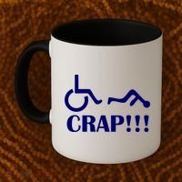 Oh Crap Wheel Chair Fail Coffee Mug thumb 2