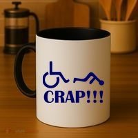 Oh Crap Wheel Chair Fail Coffee Mug thumb 4