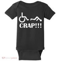 Oh Crap Wheel Chair Fail Baby Bodysuit thumb 0