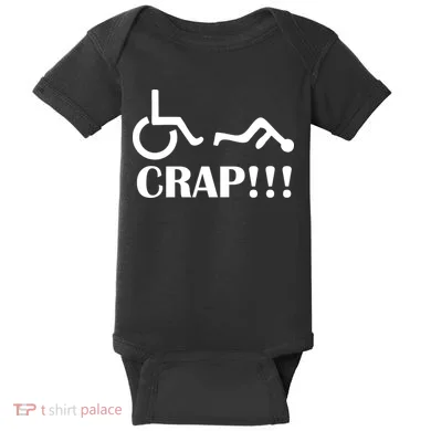 Oh Crap Wheel Chair Fail Baby Bodysuit