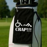 Oh Crap Wheel Chair Fail Golf Towel thumb 2