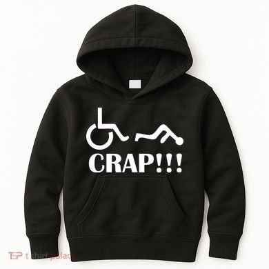 Oh Crap Wheel Chair Fail Kids Hoodie