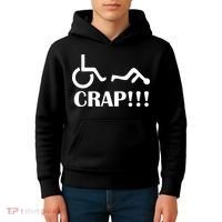 Oh Crap Wheel Chair Fail Kids Hoodie thumb 4