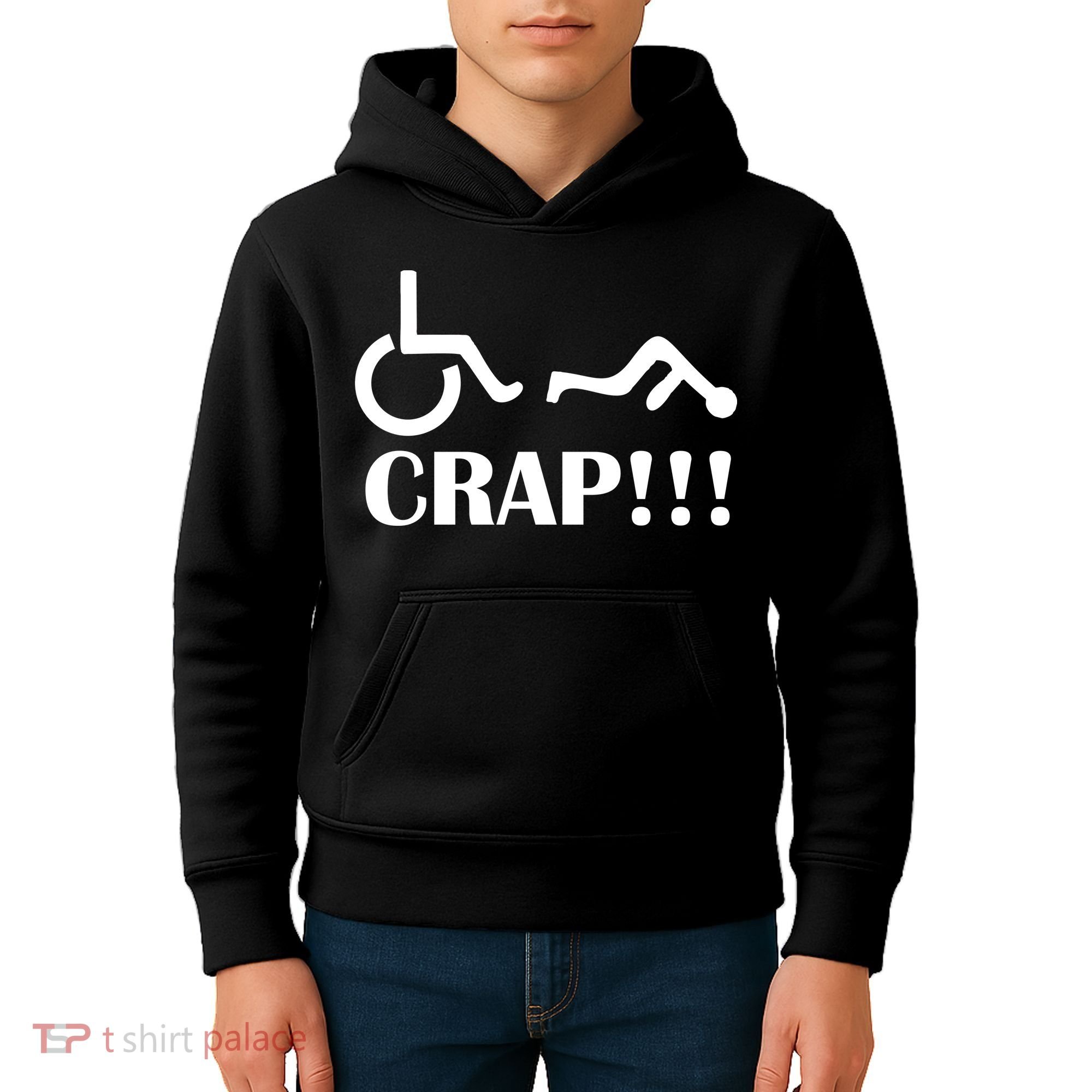 Oh Crap Wheel Chair Fail Kids Hoodie