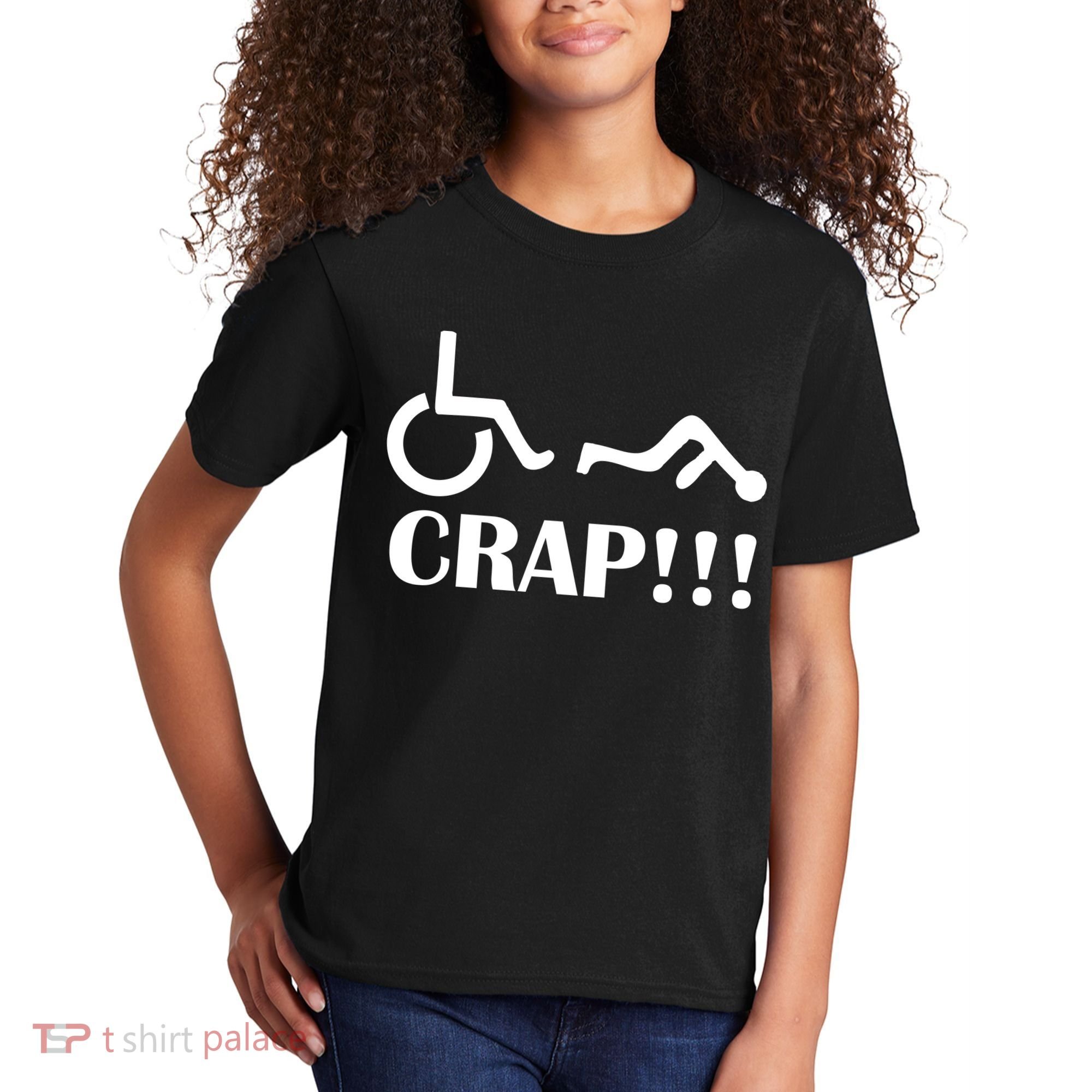 Oh Crap Wheel Chair Fail Kids T-Shirt