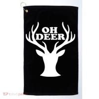 Oh Deer Funny Christmas Golf Towel thumb 0