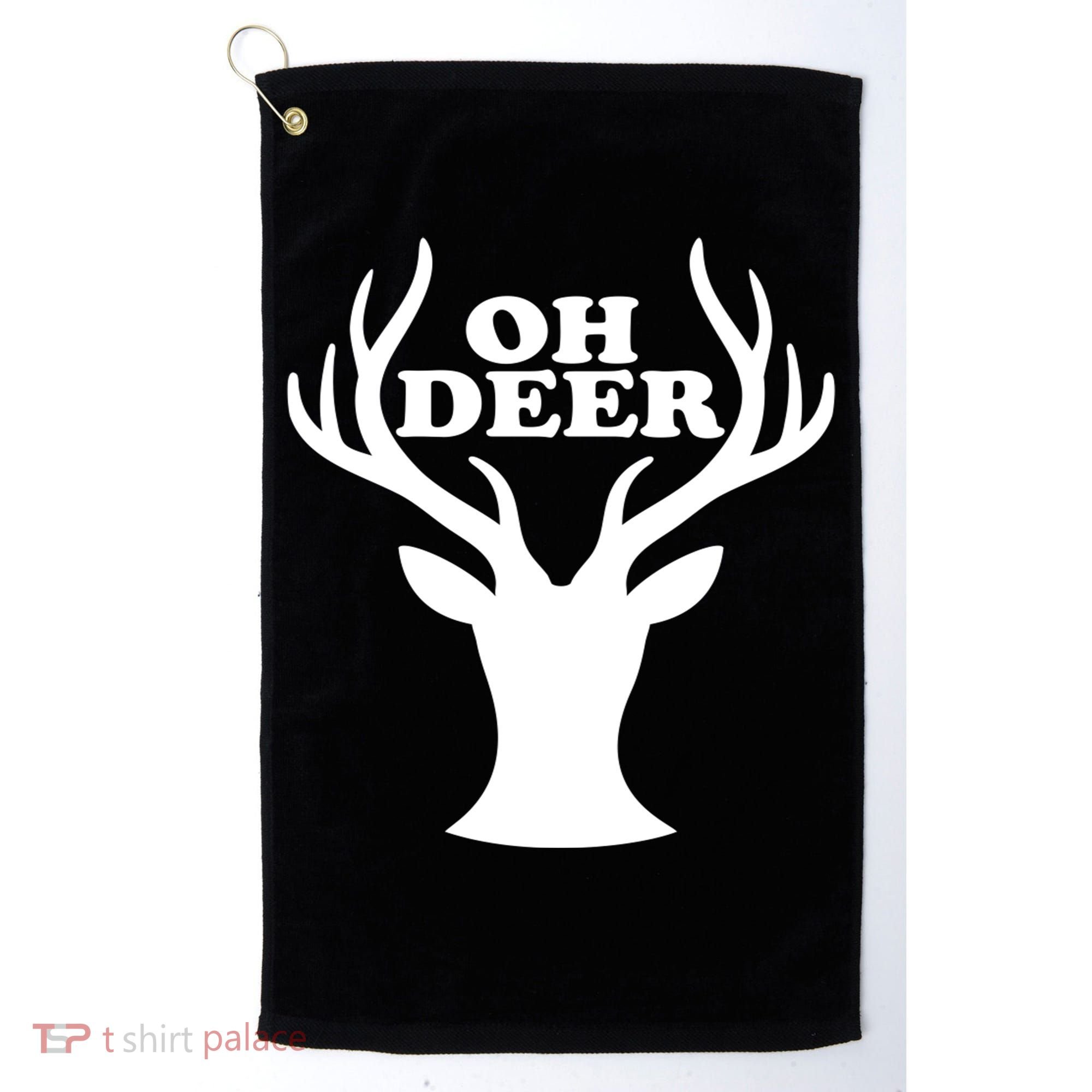 Oh Deer Funny Christmas Golf Towel
