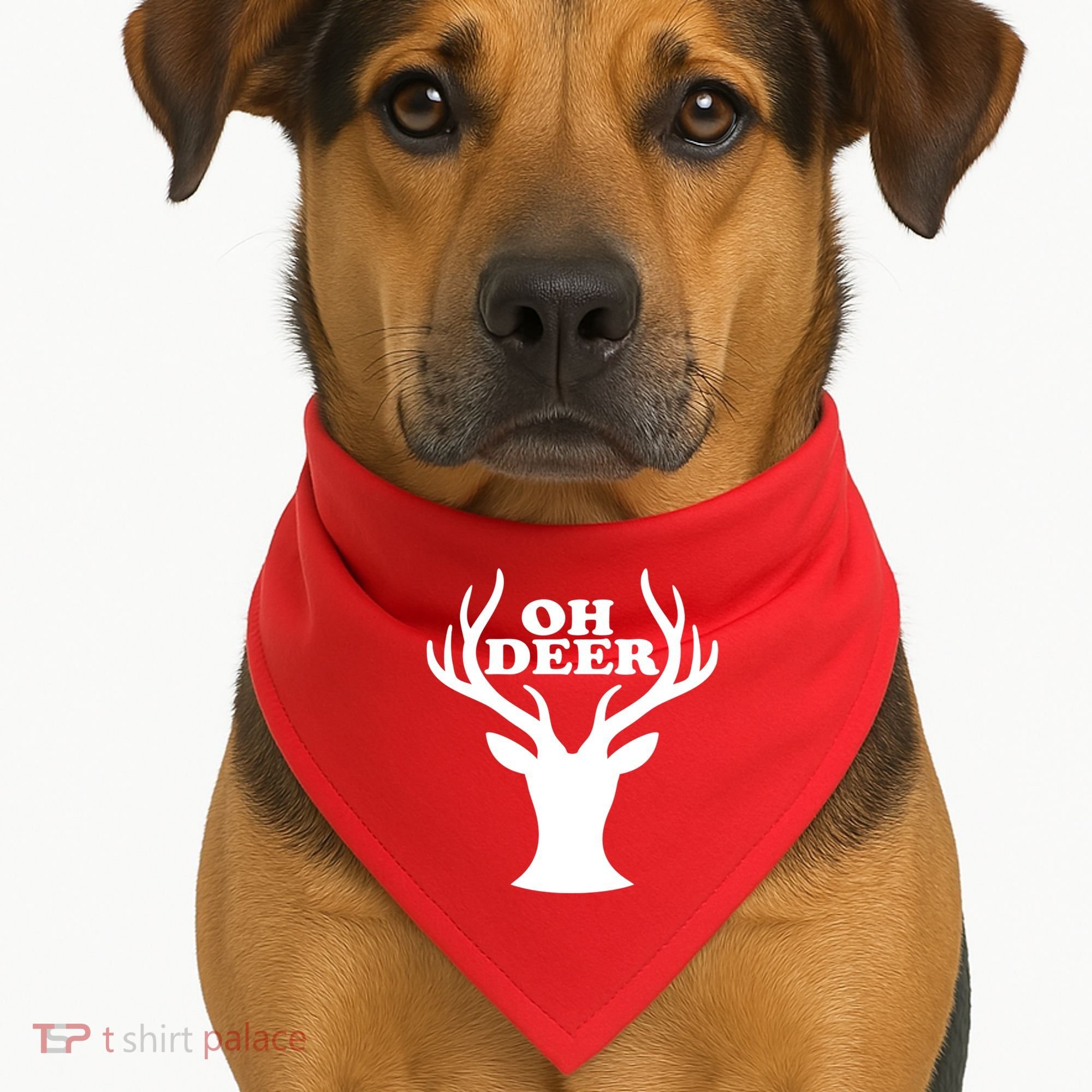 Oh Deer Funny Christmas USA-Made Doggie Bandana