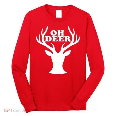 Oh Deer Funny Christmas Long Sleeve Shirt