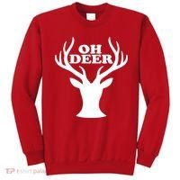 Oh Deer Funny Christmas Sweatshirt thumb 0
