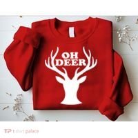 Oh Deer Funny Christmas Sweatshirt thumb 2