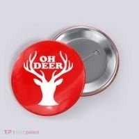 Oh Deer Funny Christmas Button thumb 0