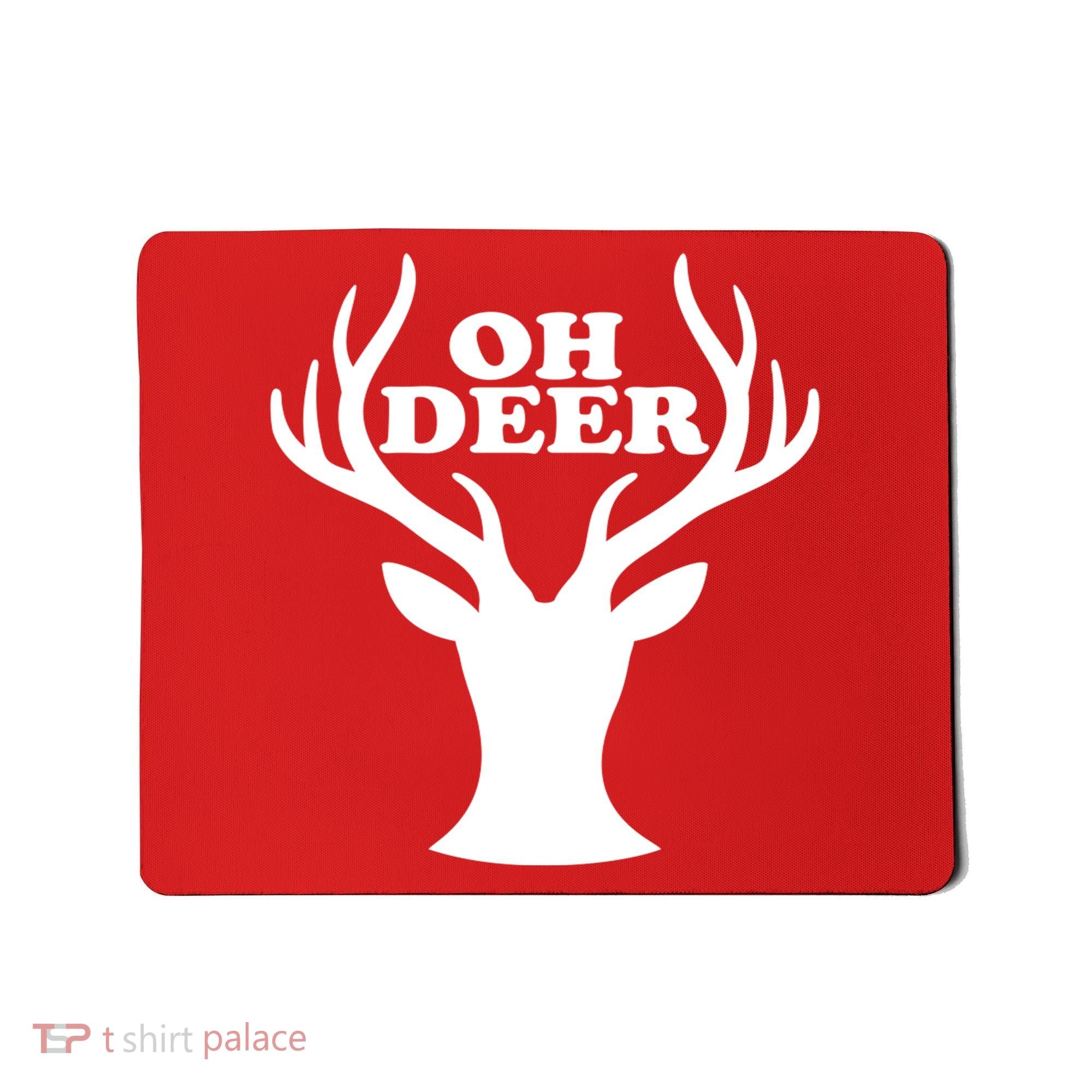 Oh Deer Funny Christmas Mousepad