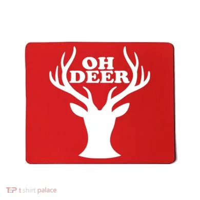 Oh Deer Funny Christmas Mousepad