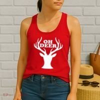 Oh Deer Funny Christmas Women's Tank Top thumb 2