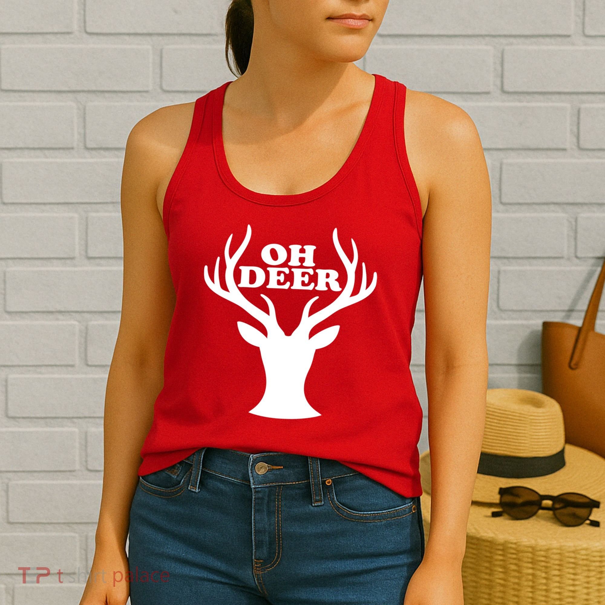 Oh Deer Funny Christmas Women's Tank Top