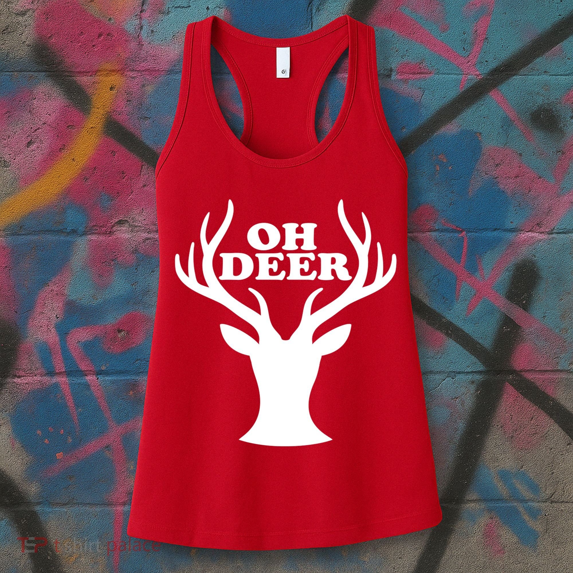 Oh Deer Funny Christmas Women's Tank Top