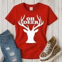 Oh Deer Funny Christmas Women's T-Shirt thumb 3