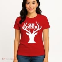 Oh Deer Funny Christmas Women's T-Shirt thumb 4