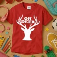 Oh Deer Funny Christmas Kids T-Shirt thumb 3