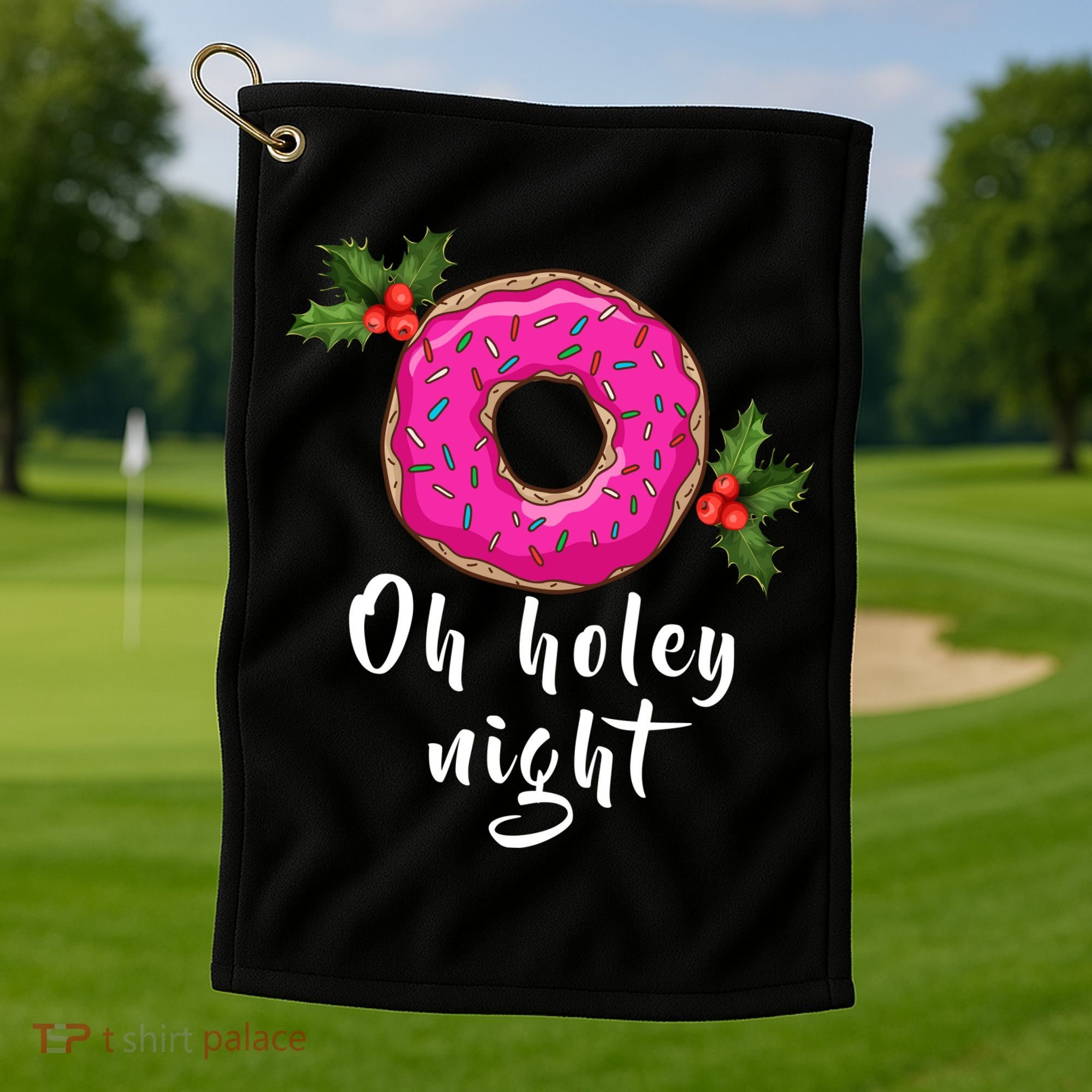 Oh Holey Night Donut Golf Towel