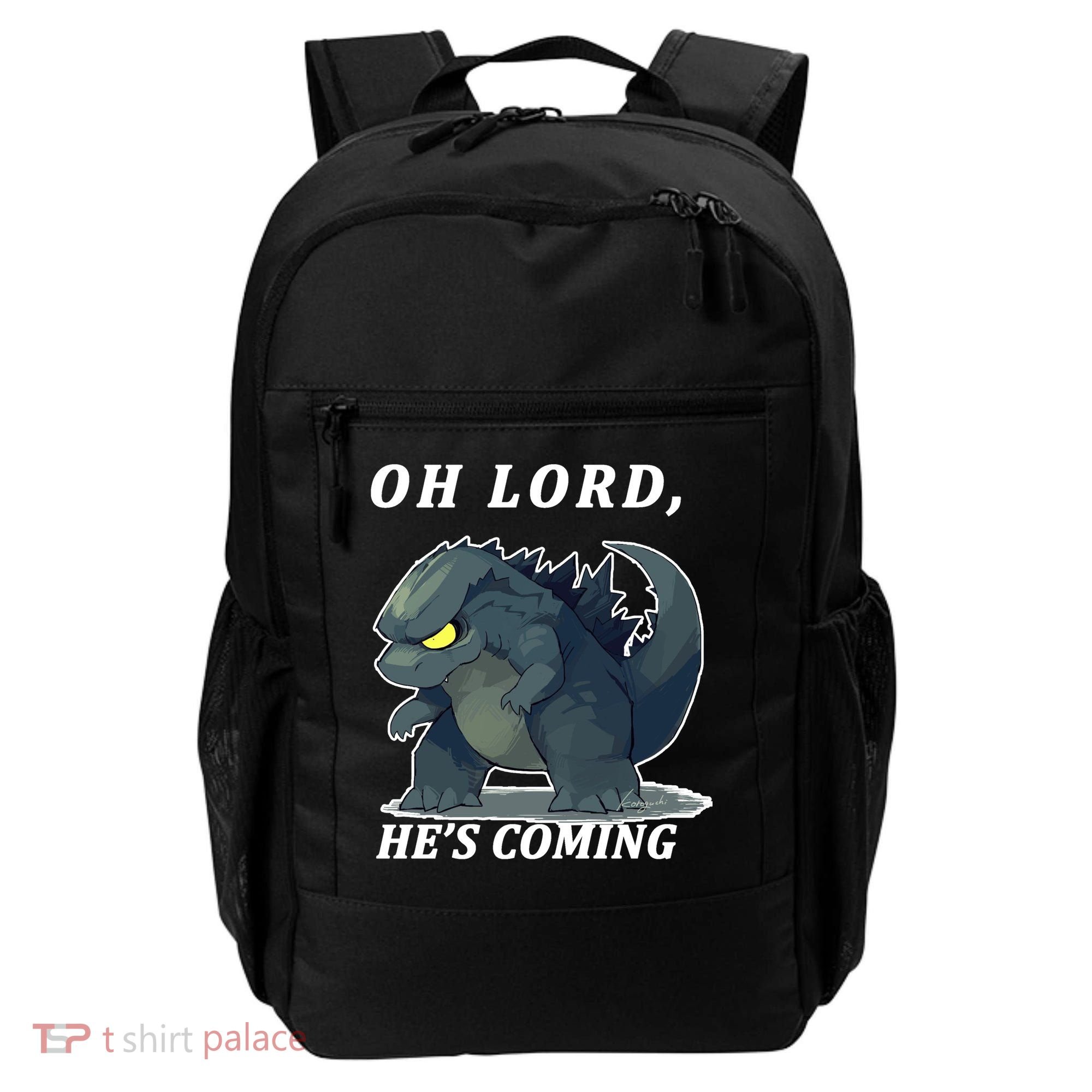 Oh Lord He's Coming Funny Monster Backpack