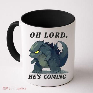 Oh Lord He's Coming Funny Monster Coffee Mug